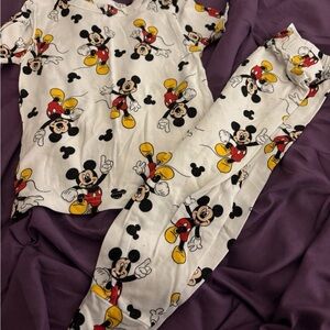 Mickey Mouse Kids Pajamas - White and Red Bamboo/Span Blend PLAY! HAS HOLES!